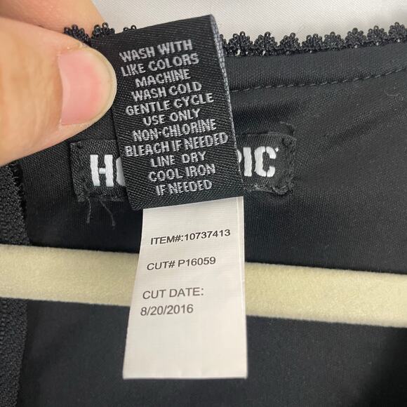 Hot Topic Black Velvet Bell Sleeve Cold Shoulder Dress Corset Faux Leather Small - Picture 10 of 12